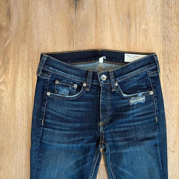 Rag & Bone Ankle Skinny Jean Designer Distressed 24 - Picture 2 of 7